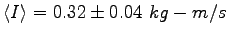 $\langle I \rangle = 0.32\pm 0.04 ~kg-m/s$