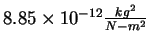 $8.85\times 10^{-12} {kg^2\over N-m^2}$