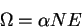 \begin{displaymath}
\Omega = \alpha N E
\end{displaymath}