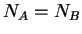 $N_A = N_B$