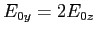 $E_{0y} = 2E_{0z}$