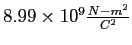 $ 8.99\times 10^{9} {N-m^2 \over C^2}$
