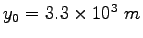 $y_0 = 3.3\times 10^3~m$