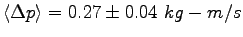 $\langle \Delta p \rangle =0.27\pm 0.04 ~kg-m/s$