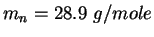 $m_n = 28.9&nbsp;g/mole$