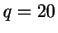 $q=20$