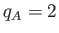 $q_A=2$