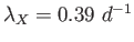 $\lambda_X = 0.39~d^{-1}$