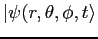 $\vert\psi(r,\theta,\phi,t\rangle$
