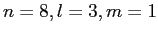 $n=8, l=3, m=1$