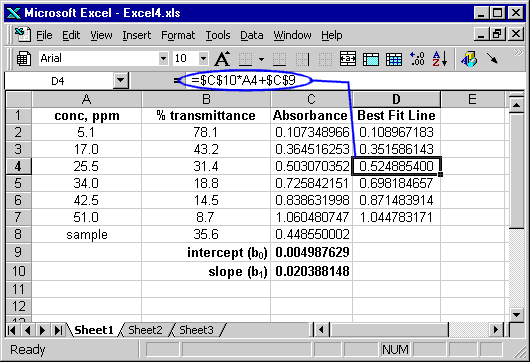 Chem301 Tutorial: Calculations with Excel