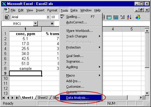 regression data analysis excel