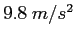 $9.8~m/s^2$