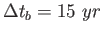 $\Delta t_b = 15~yr$