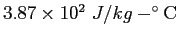 $3.87\times 10^2~J/kg-^\circ \rm C$
