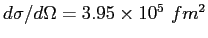 $d\sigma/d\Omega = 3.95\times 10^5~fm^2$