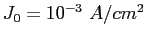 $J_0 = 10^{-3}~A/cm^2$
