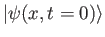 $\vert\psi(x,t=0)\rangle$