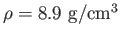 $\rm\rho=8.9~g/cm^3$
