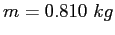 $m = 0.810~ kg$