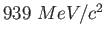 $ 939~MeV/c^2$