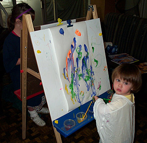 Lela paints